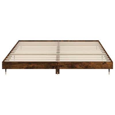 vidaXL Estructura de cama madera de ingeniería roble ahumado 180x200cm