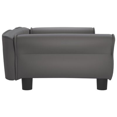 vidaXL Cama para perros de cuero sintético gris 95x55x30 cm