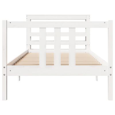 vidaXL Estructura de cama con cabecero madera de pino blanco 100x200cm