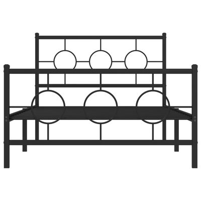 vidaXL Estructura cama sin colchón con estribo metal negro 107x203 cm