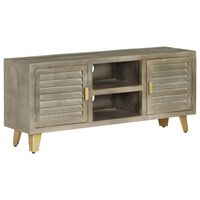 vidaXL Mueble para TV madera maciza mango con latón gris 110x30x48 cm