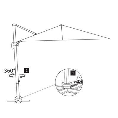 vidaXL Sombrilla jardín voladiza con palo de aluminio taupe 300x300 cm