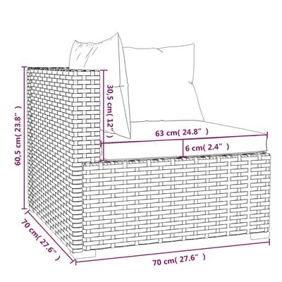 vidaXL Set muebles de jardín 6 piezas y cojines ratán sintético marrón