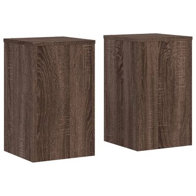 vidaXL Soportes de plantas 2 uds madera marrón roble 30x30x50 cm