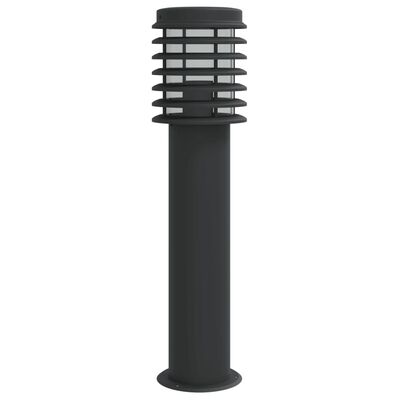 vidaXL Lámpara de suelo de exterior acero inoxidable negro 60 cm