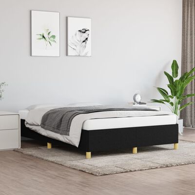 vidaXL Cama sin colchón tela negro 140x190 cm