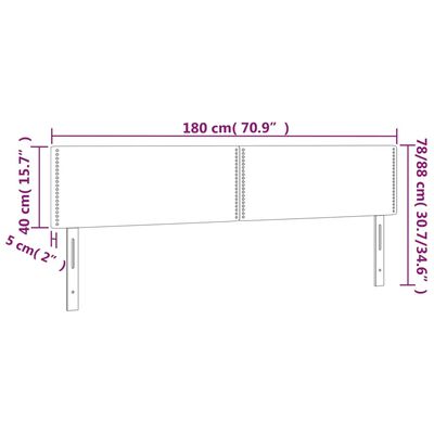 vidaXL Cabecero con LED de tela gris oscuro 180x5x78/88 cm