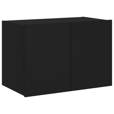 vidaXL Mueble de TV de pared con luces LED negro 60x35x41 cm