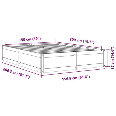 vidaXL Estructura de cama sin colchón madera de pino blanco 150x200 cm