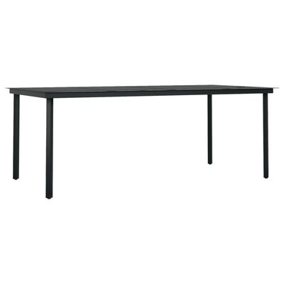 vidaXL Juego de comedor para jardín 7 piezas negro