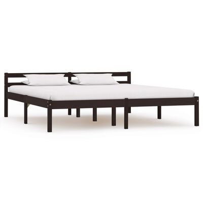 vidaXL Estructura cama sin colchón madera pino marrón oscuro 160x200cm