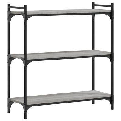 vidaXL Librería 3 estantes madera ingeniería gris Sonoma 80x30x86 cm