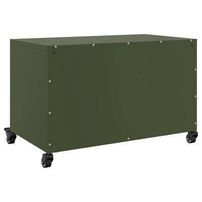 vidaXL Mueble de TV de acero verde oliva 68x39x43,5 cm