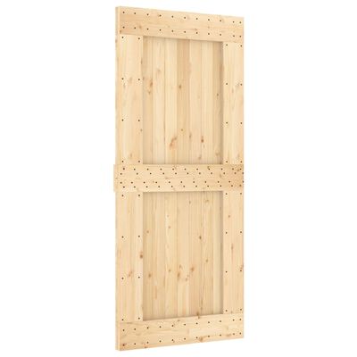 vidaXL Puerta corredera con herrajes madera maciza de pino 90x210 cm