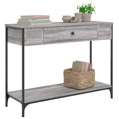 vidaXL Mesa consola madera de ingeniería gris Sonoma 100x34,5x75 cm