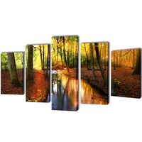 Set decorativo de lienzos para la pared modelo bosque, 100 x 50 cm