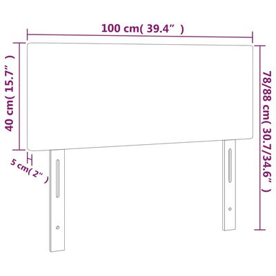 vidaXL Cabecero con LED de tela color crema 100x5x78/88 cm