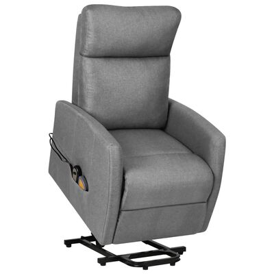 vidaXL Sillón de masaje elevable tela gris claro