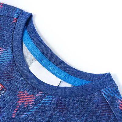 Camiseta infantil azul oscuro mélange 128