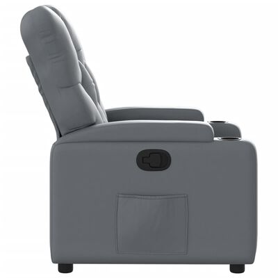 vidaXL Sillón reclinable de cuero sintético gris