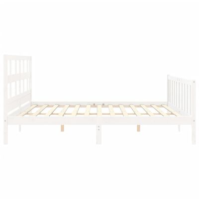 vidaXL Estructura de cama con cabecero madera maciza blanco 200x200 cm