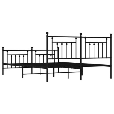 vidaXL Estructura de cama cabecero y estribo metal negro 183x213cm