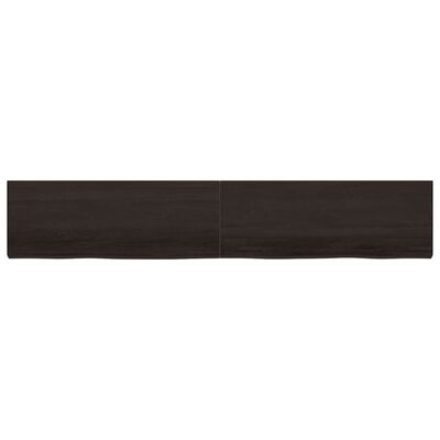 vidaXL Tablero mesa madera roble tratada marrón oscuro 220x40x(2-6) cm