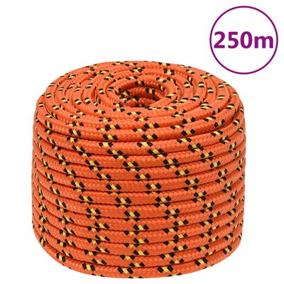 vidaXL Cuerda de barco polipropileno naranja 14 mm 250 m