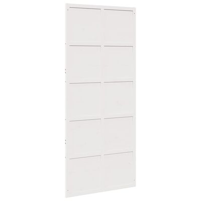 vidaXL Puerta de granero madera maciza pino blanca 90x208 cm