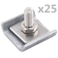 vidaXL Conector de enrejado 25 sets plateado