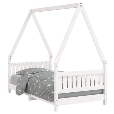 vidaXL Estructura de cama para niños madera de pino blanco 80x160 cm