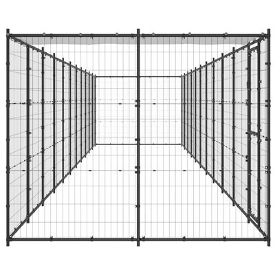 vidaXL Perrera de exterior de acero con techo 26,62 m²