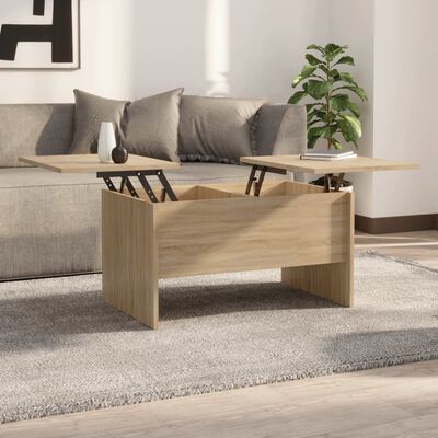 vidaXL Mesa de centro madera de ingeniería roble Sonoma 80x50x42,5 cm