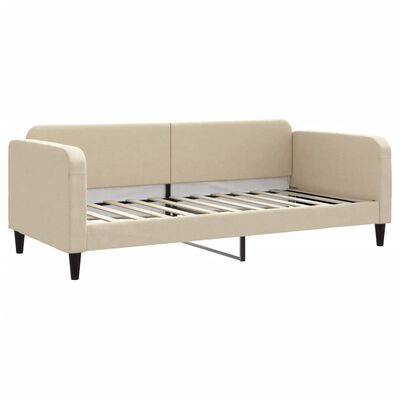 vidaXL Sofá cama con colchón tela crema 90x200 cm