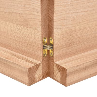 vidaXL Encimera baño madera maciza tratada marrón claro 180x50x(2-6)cm