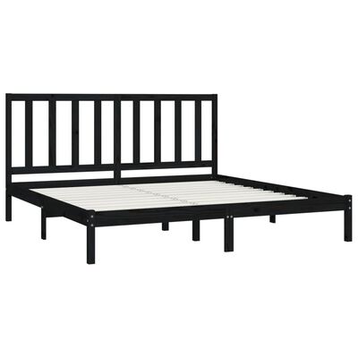 vidaXL Estructura de cama de madera maciza de pino negra 200x200 cm