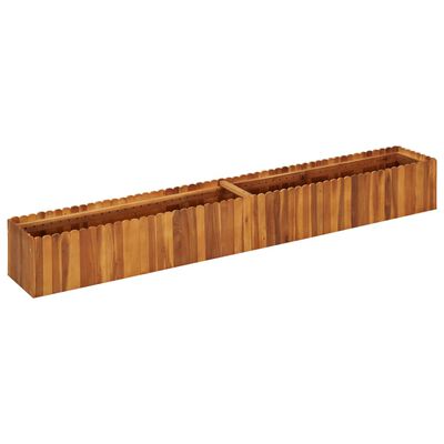 vidaXL Arriate elevado de madera maciza de acacia 200x30x25 cm