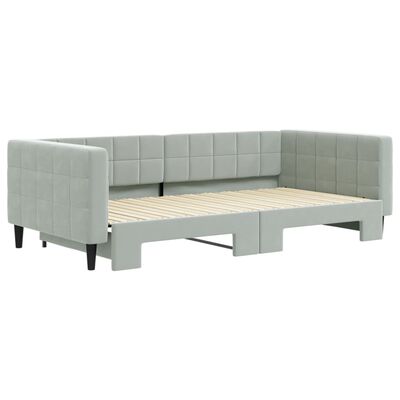 vidaXL Sofá cama nido terciopelo gris claro 100x200 cm