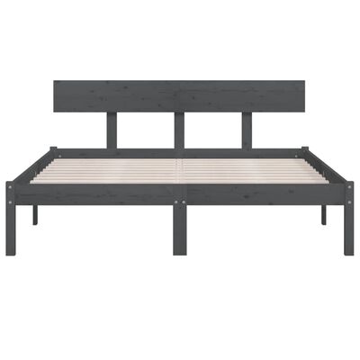 vidaXL Estructura de cama madera maciza de pino gris 200x200 cm