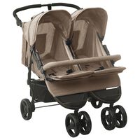 vidaXL Carrito para gemelos de acero gris taupe