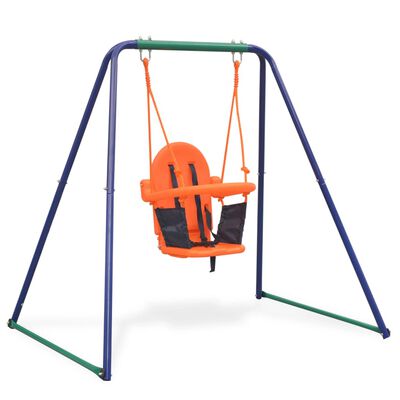 vidaXL Columpio individual y columpio para niños 2 en 1 naranja