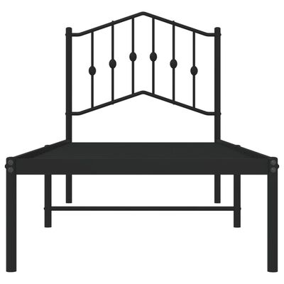 vidaXL Estructura cama sin colchón con cabecero metal negro 75x190 cm