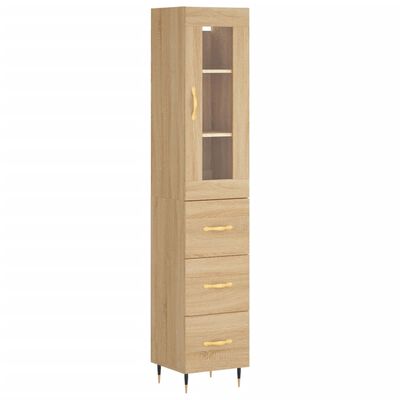 vidaXL Aparador de madera contrachapada roble Sonoma 34,5x34x180 cm