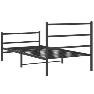 vidaXL Estructura cama sin colchón con estribo metal negro 100x200 cm