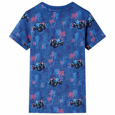 Camiseta infantil azul oscuro mélange 128