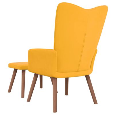 vidaXL Sillón de relax con taburete terciopelo amarillo mostaza