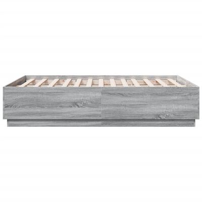 vidaXL Estructura cama con luces LED madera gris Sonoma 120x190 cm