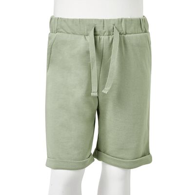 Pantalones cortos infantiles con cordón caqui claro 104