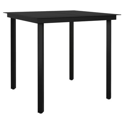 vidaXL Juego de comedor de jardín 3 piezas negro