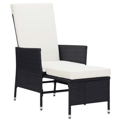 vidaXL Set muebles de jardín 2 piezas y cojines ratán sintético negro